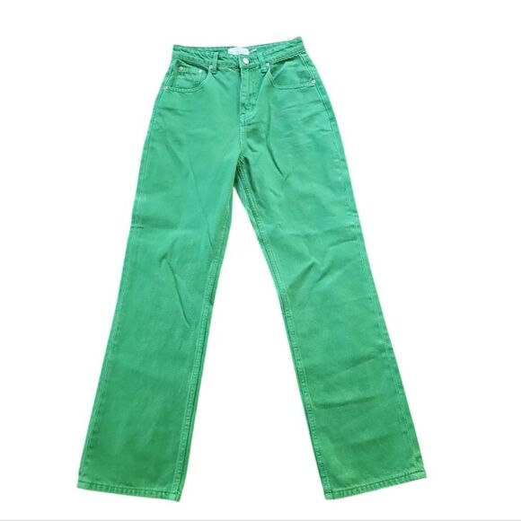 Grey Lab Color Full Length Wide Leg Jean in Green Size Small, NWT‎ - Picture 4 of 7